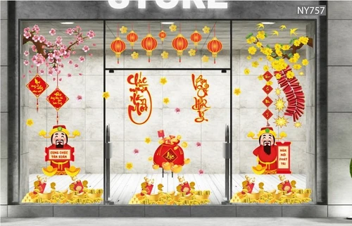 Combo decal chúc tết năm mới phát tài 2