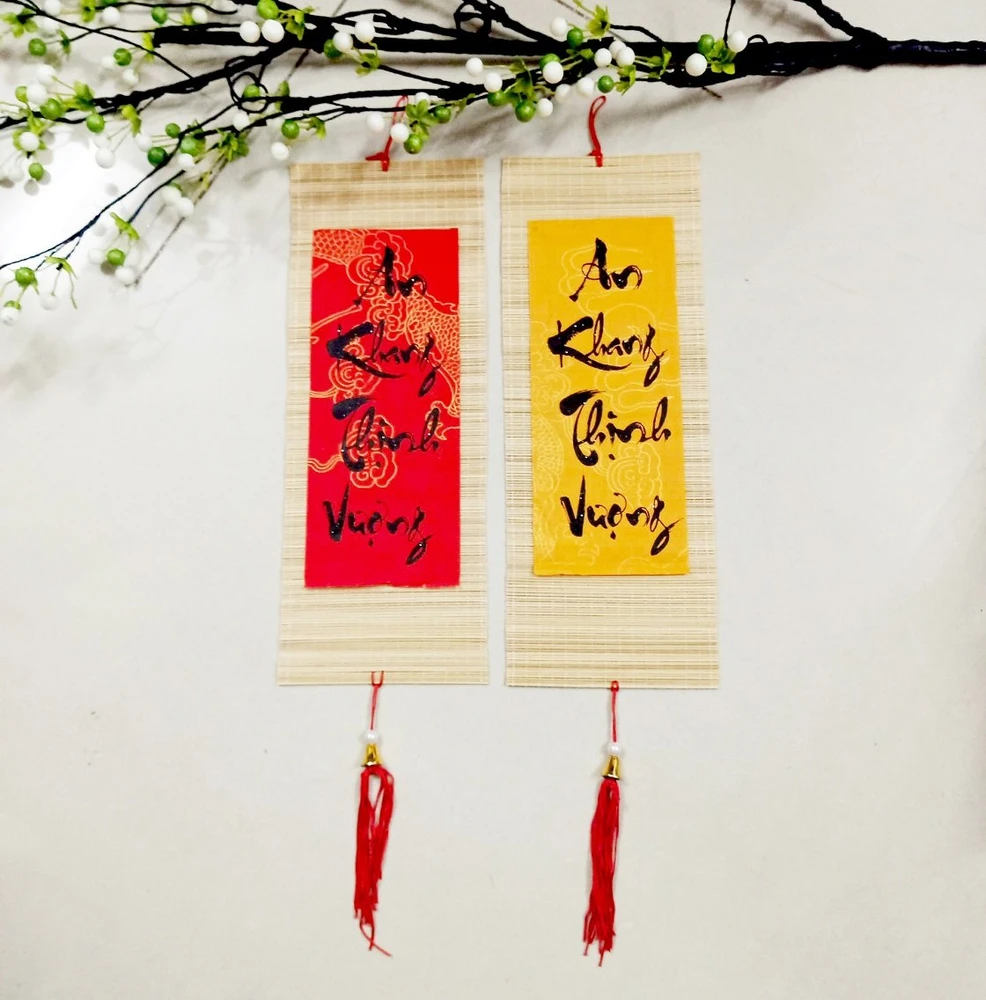 Liễn Mành Trang Trí Tết An khang thịnh vượng