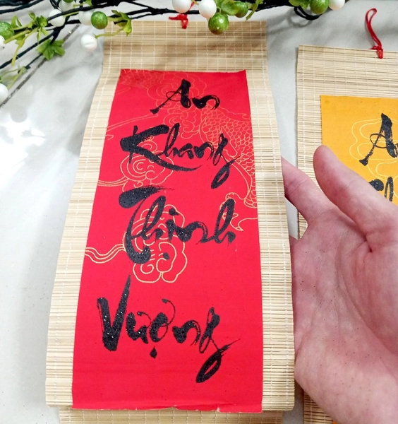 Liễn Mành Trang Trí Tết An khang thịnh vượng