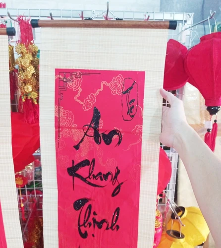 Cặp liễn mành câu đối đỏ Chúc mừng năm mới - An khang thịnh vượng