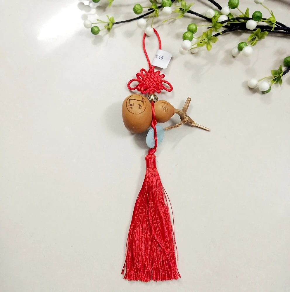 Dây lộc treo hồ lô và ngọc trang trí tết