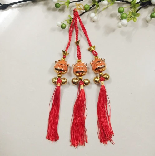 Dây lộc treo mèo thần tài vàng trang trí tết