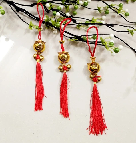 Dây lộc treo quả táo vàng mini trang trí tết