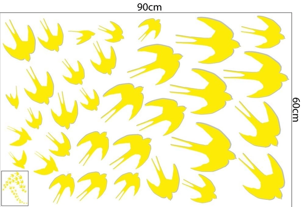 Decal trang trí tết én vàng đón xuân 2