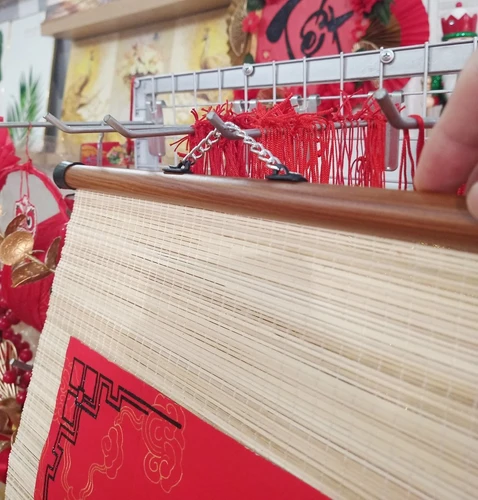 Cặp liễn mành thư pháp lớn Chúc mừng năm mới Vạn sự như ý trang trí tết