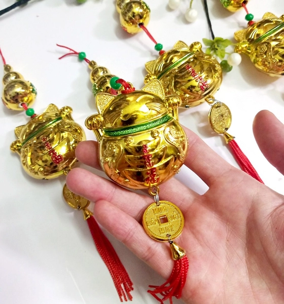 Combo 5 Dây lộc treo mèo và hồ lô vàng thần tài