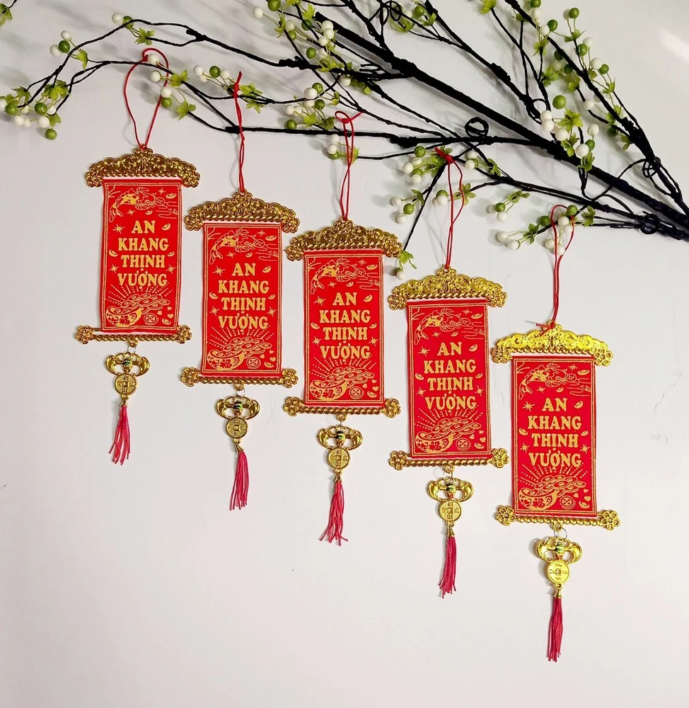 Combo 5 Lộc treo An khang thịnh vượng đỏ trang trí tết