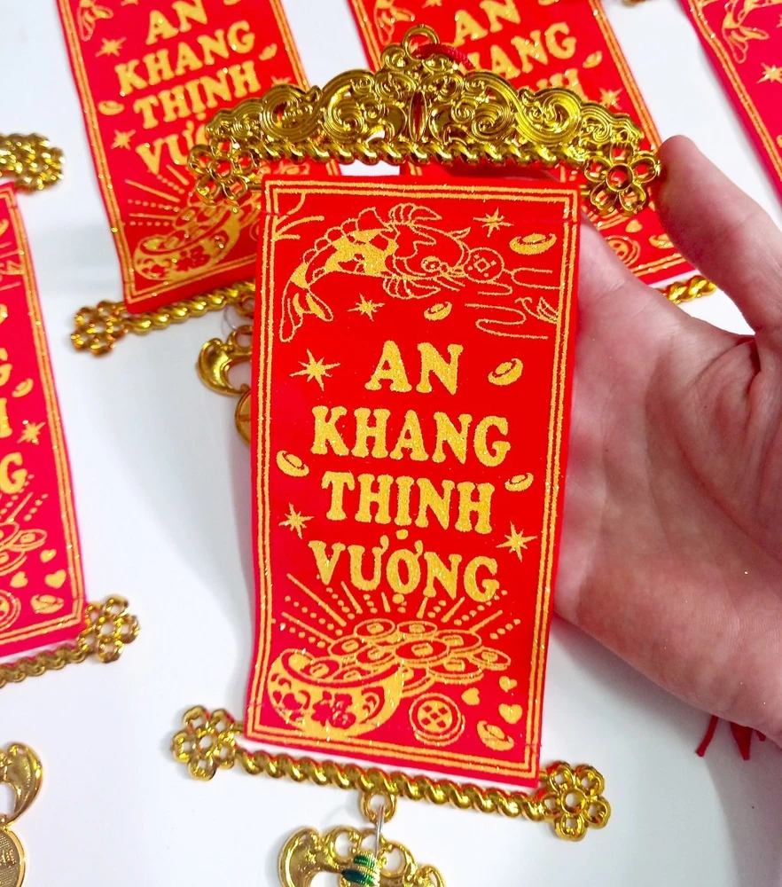 Combo 5 Lộc treo An khang thịnh vượng đỏ trang trí tết