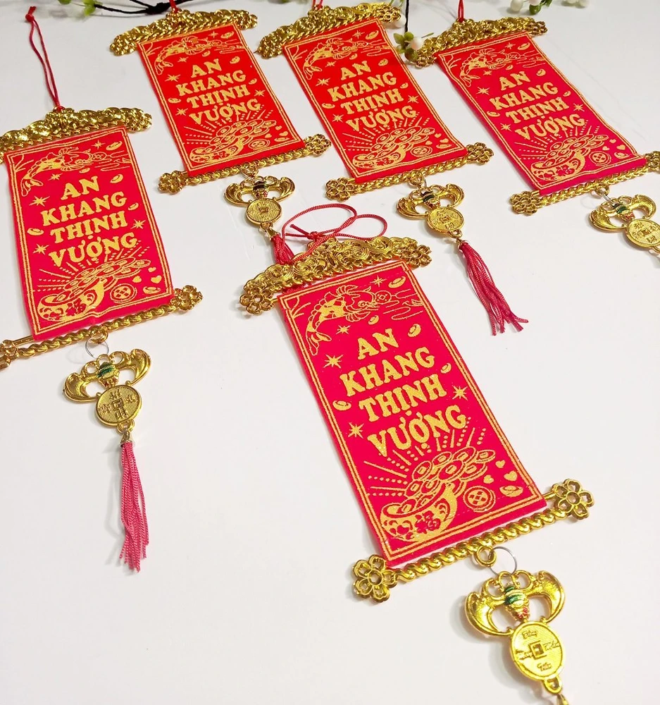 Combo 5 Lộc treo An khang thịnh vượng đỏ trang trí tết