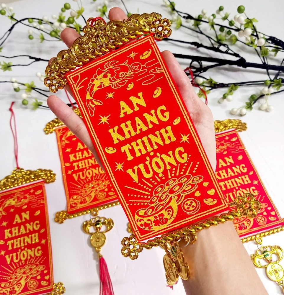 Combo 5 Lộc treo An khang thịnh vượng đỏ trang trí tết