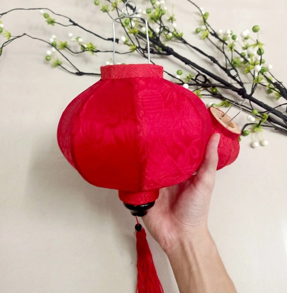 Lồng đèn Hội An trang trí - Tròn Đỏ