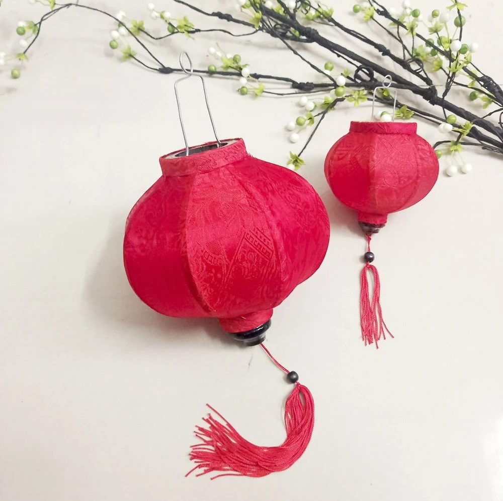 Lồng đèn Hội An trang trí - Tròn Đỏ