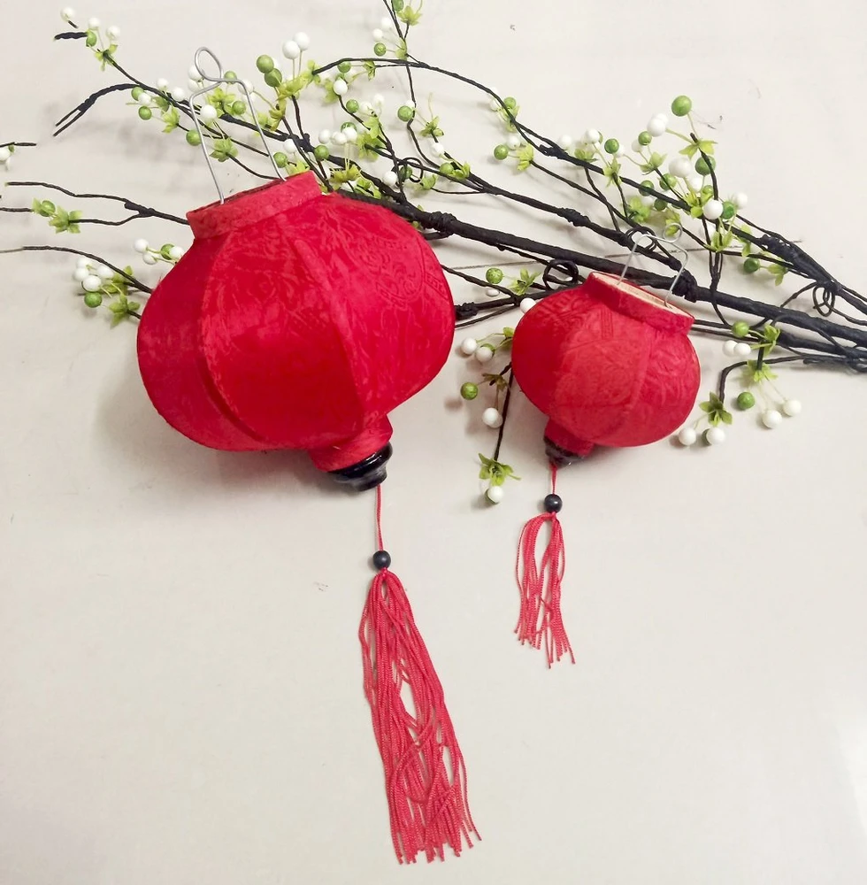 Lồng đèn Hội An trang trí - Tròn Đỏ