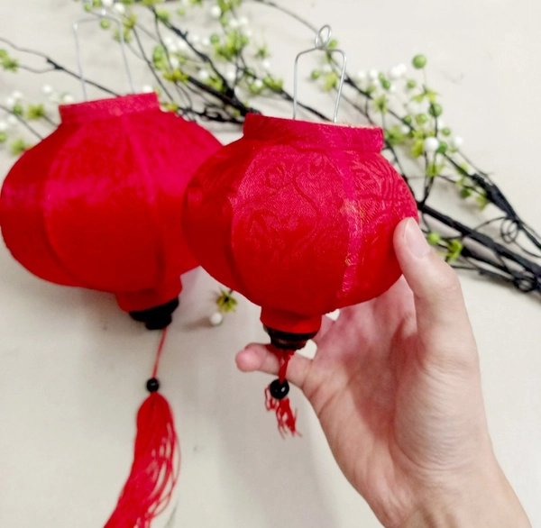 Lồng đèn Hội An trang trí - Tròn Đỏ