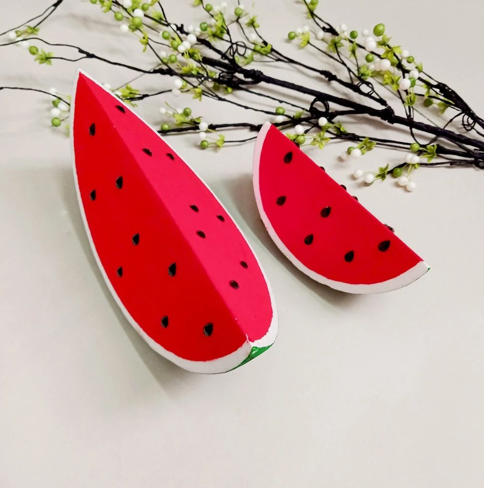 Miếng Dưa Hấu Đỏ Sọc Trang Trí Tết