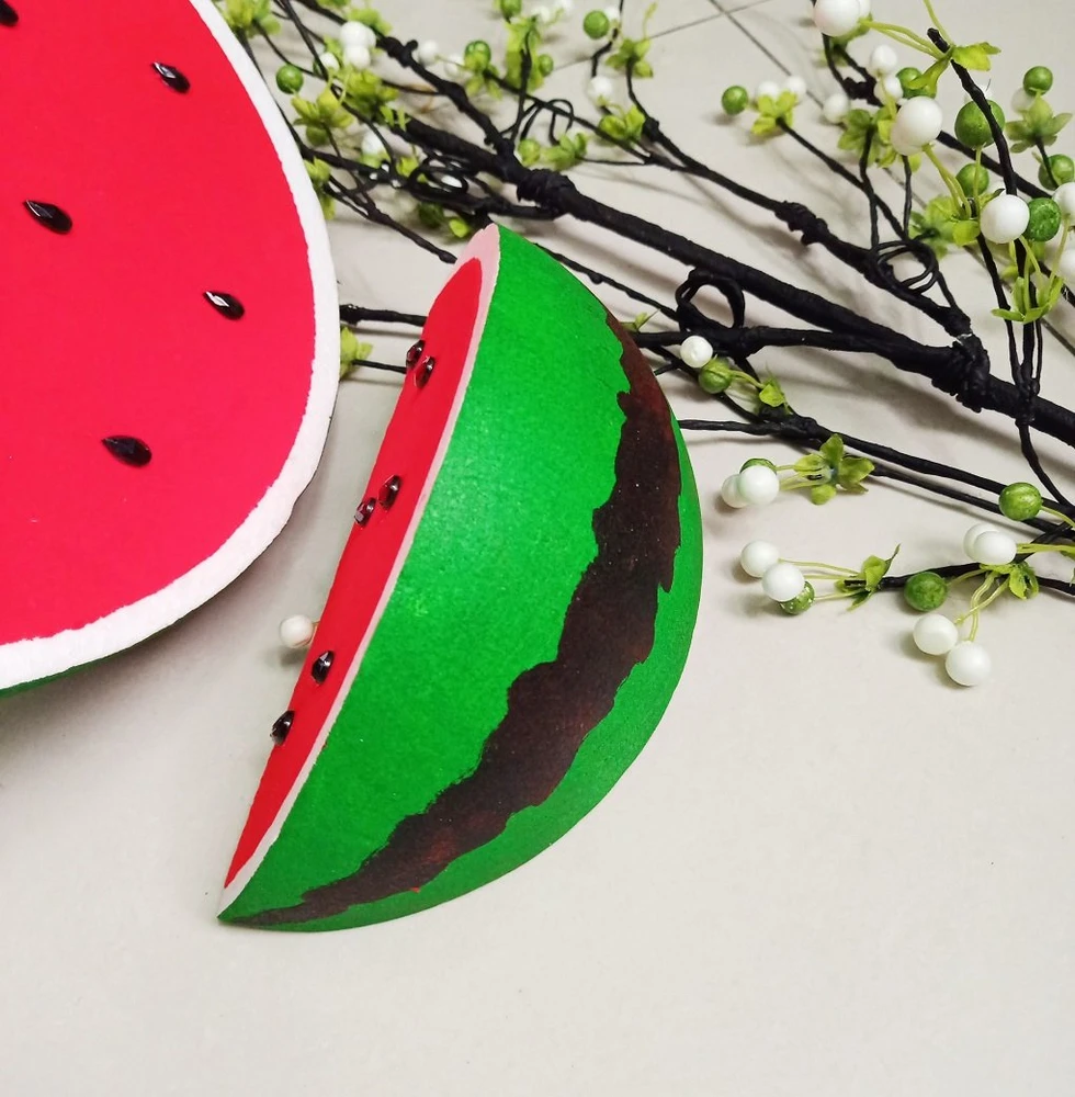 Miếng Dưa Hấu Đỏ Sọc Trang Trí Tết