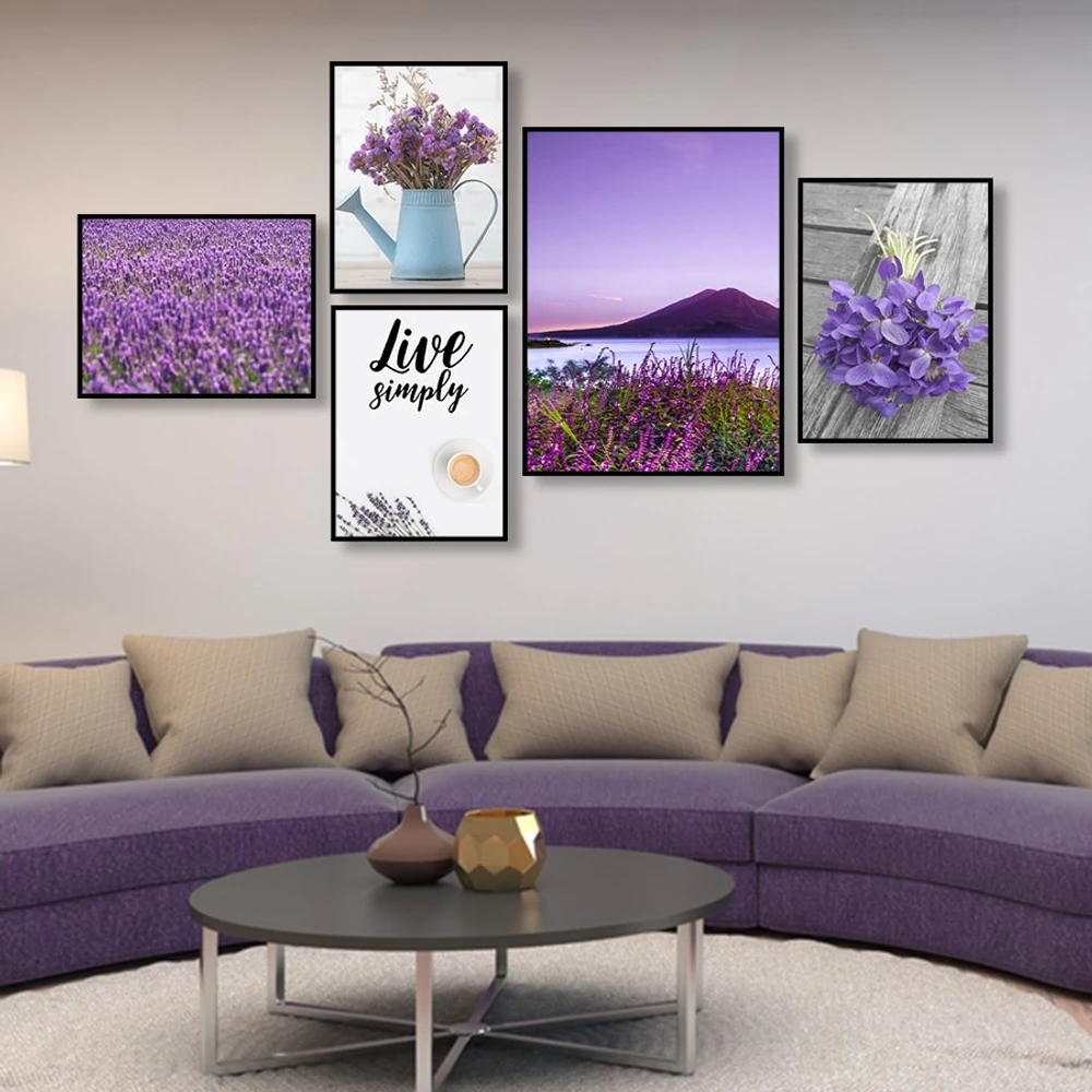 Tranh treo tường cánh đồng hoa tím 2