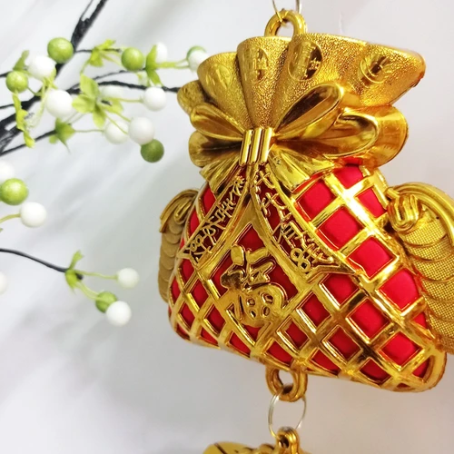 Bộ 2 dây lộc treo trang trí tết túi tiền vàng may mắn