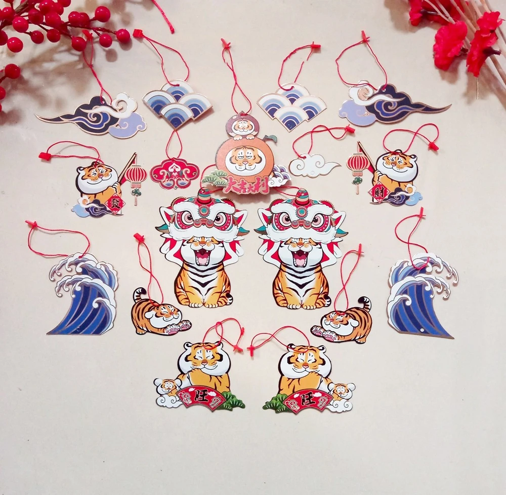 Combo 17 lộc treo Cọp chào xuân năm mới trang trí tết