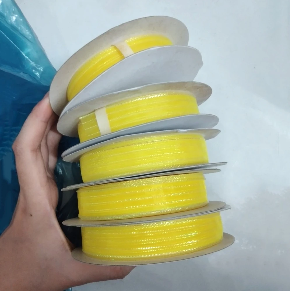 Combo 10m ruy băng lưới vàng phụ kiện trang trí