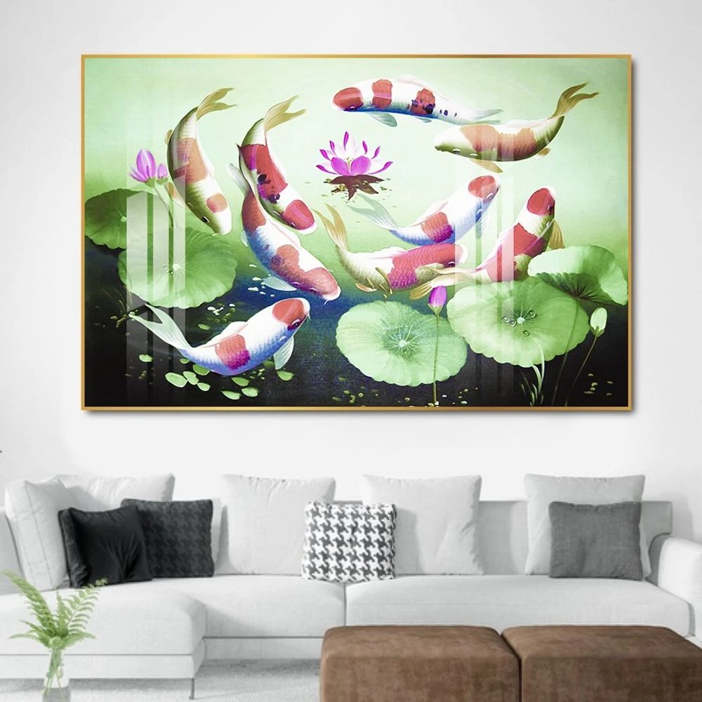 Tranh Treo Tường Cửu Ngư Quần Hội 11