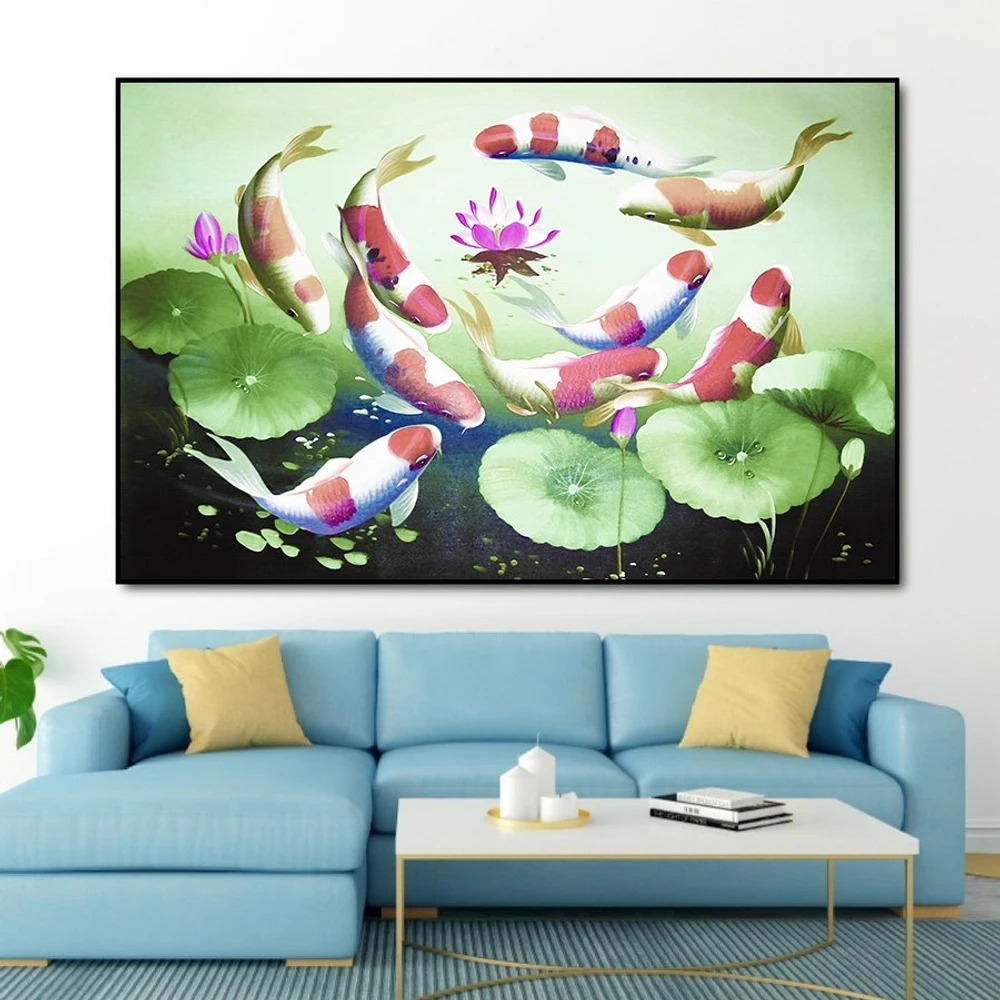 Tranh Treo Tường Cửu Ngư Quần Hội 11