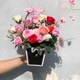 Giỏ hoa sáp thơm sắc hồng ngây ngất