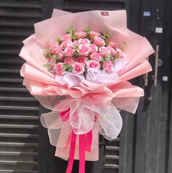 Bó 24 hoa hồng sáp thơm 7 lớp sắc màu yêu thương 4