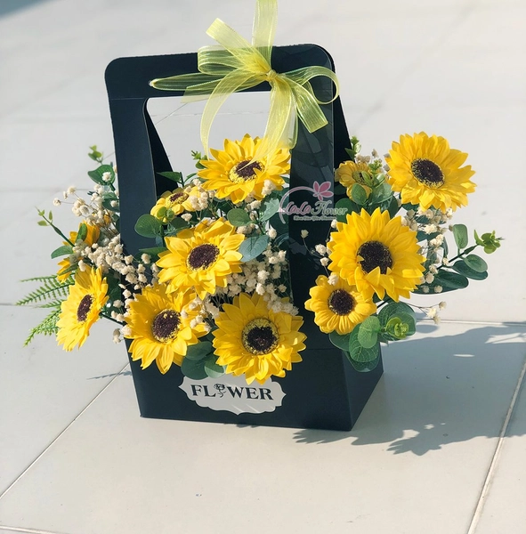 Giỏ hoa sáp hướng dương niềm tin