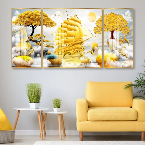 Tranh treo tường thuyền vàng phát tài