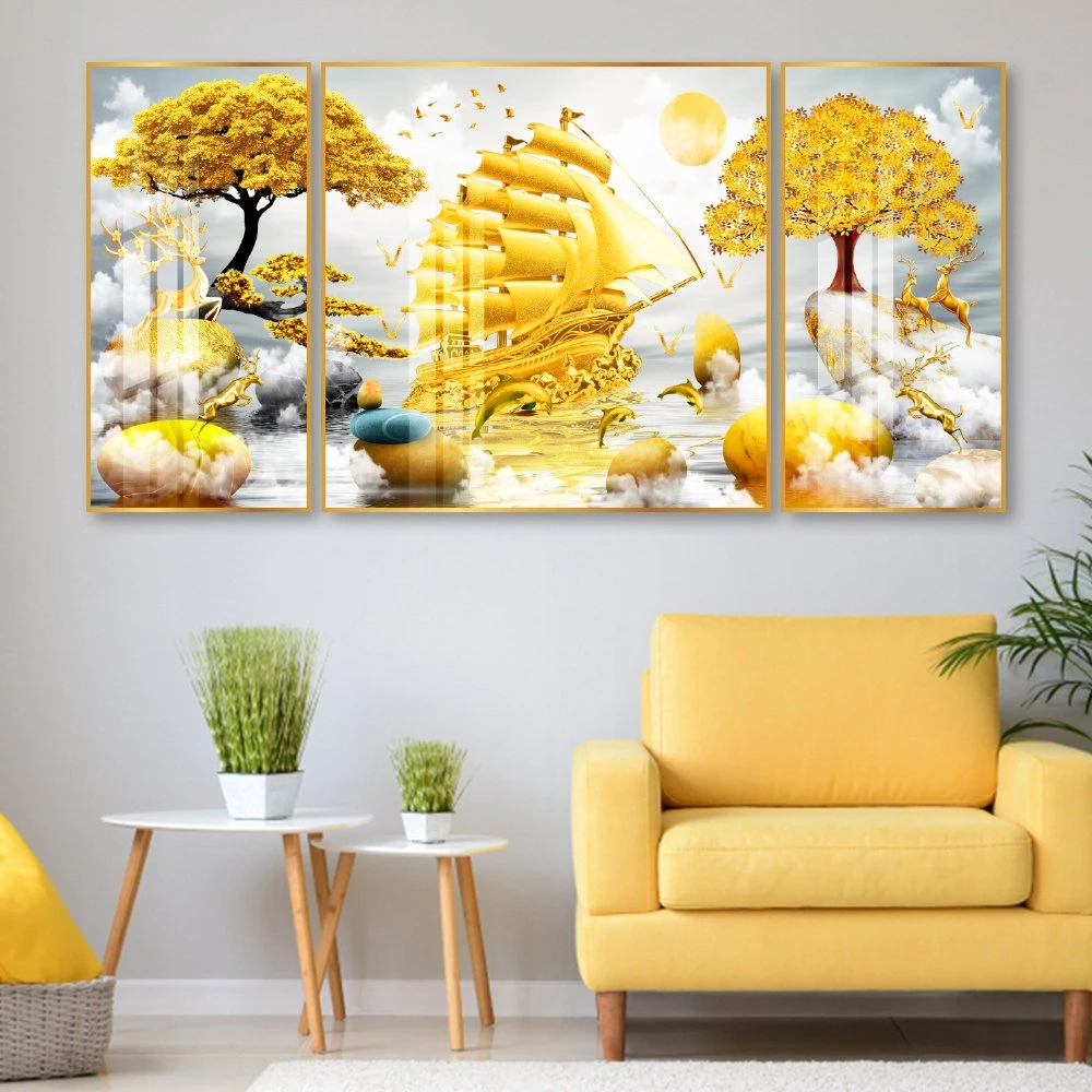 Tranh treo tường thuyền vàng phát tài