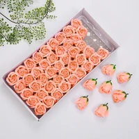 Hộp đầu hoa hồng sáp 3 lớp màu cam nhạt