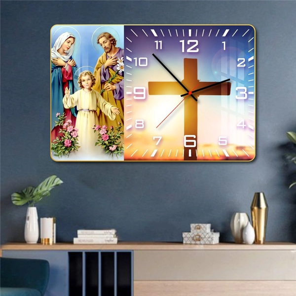 Tranh đồng hồ treo tường tráng gương Thiên chúa 8