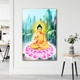 Tranh treo tường phật thích ca trên tòa sen hồng 3