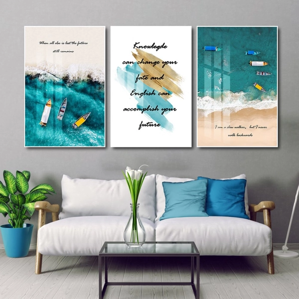 Tranh treo tường Những Chiếc Thuyền Trên Bờ Biển Tĩnh Lặng