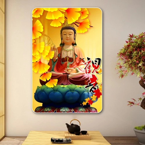 Tranh treo tường Phật Quan âm bồ tát ngồi đài sen 01