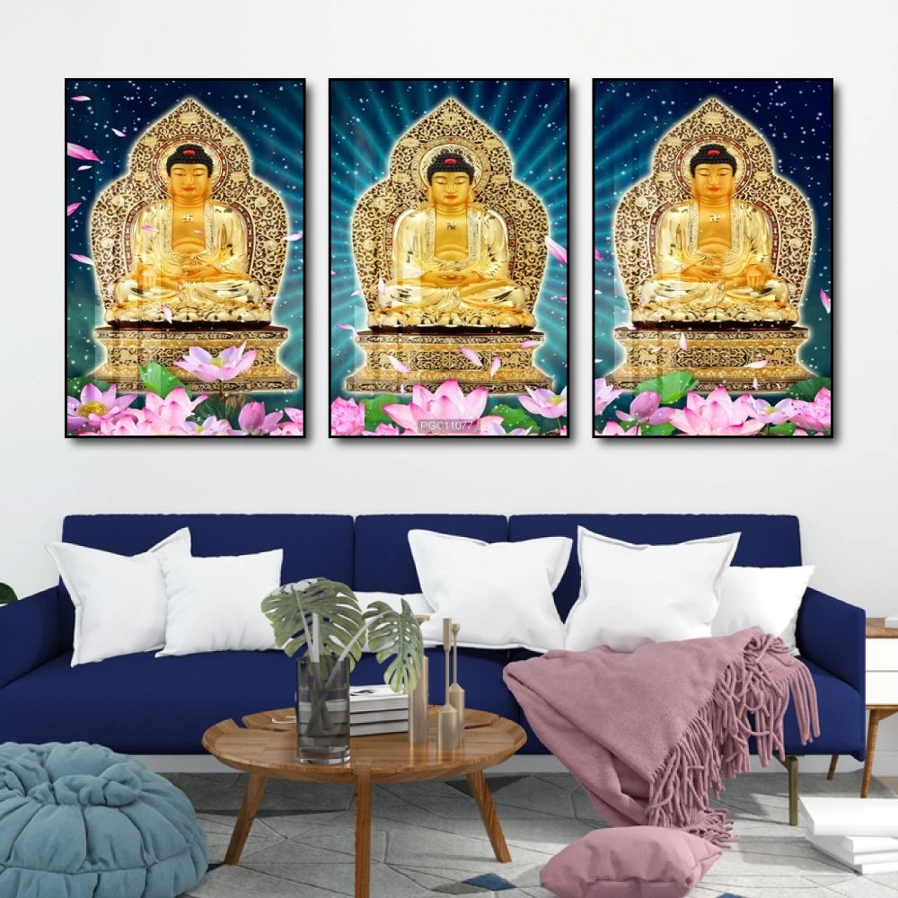 Tranh treo tường 3 tấm phật a di đà