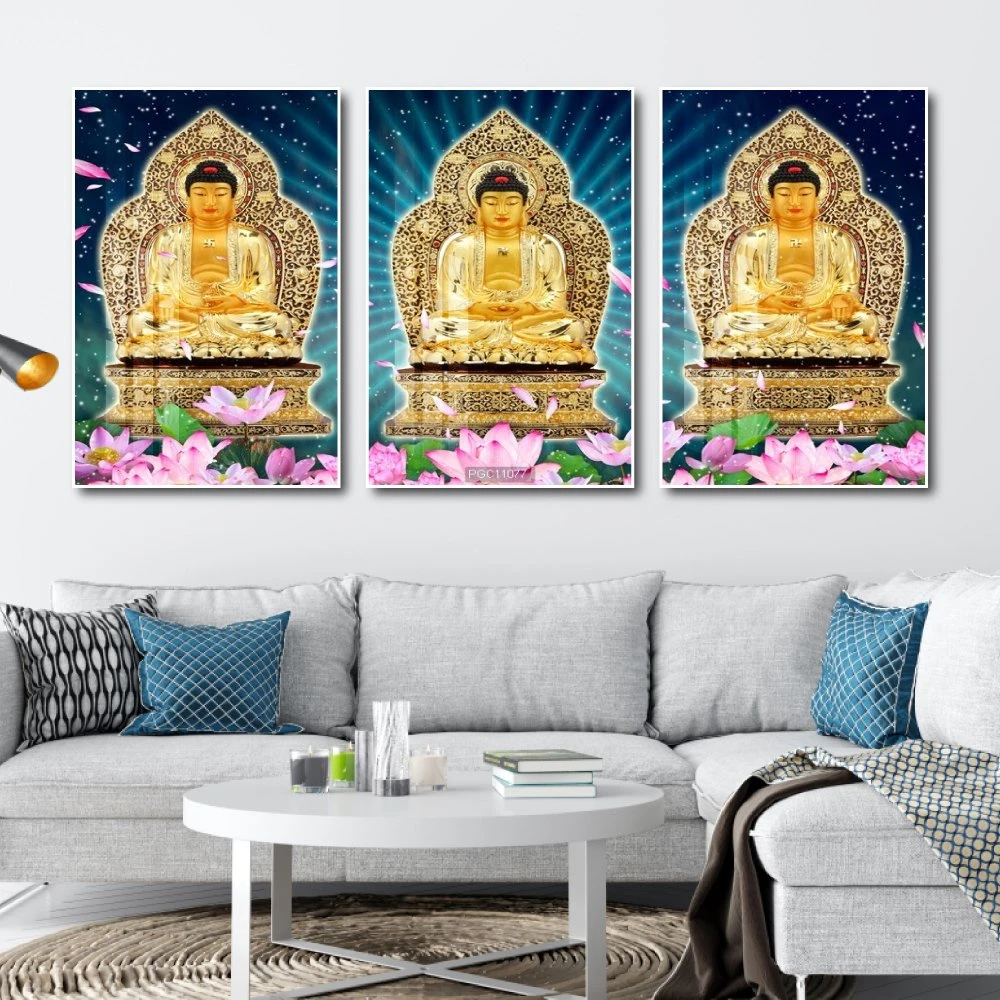 Tranh treo tường 3 tấm phật a di đà