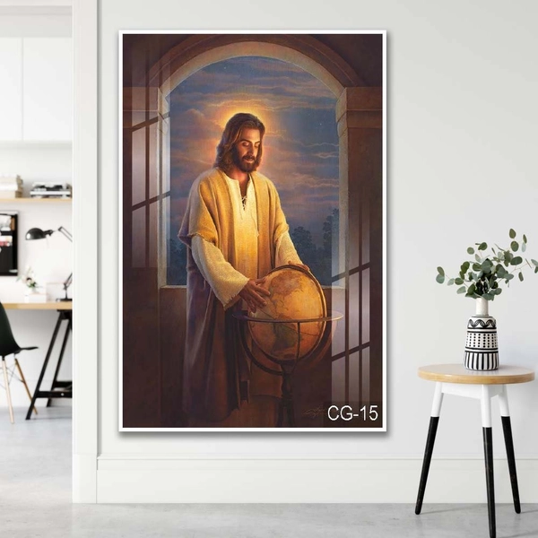 Tranh Treo Tường Chúa Giêsu Bên Quả Cầu