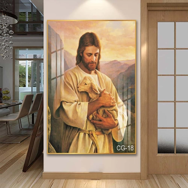 Tranh Treo Tường Chúa Giêsu Ôm Cừu