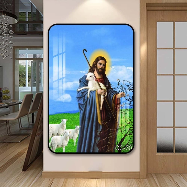 Tranh Treo Tường Chúa Giêsu Bên Đàn Cừu Trên Đồng Cỏ