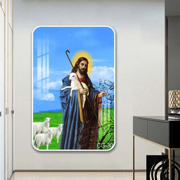Tranh Treo Tường Chúa Giêsu Bên Đàn Cừu Trên Đồng Cỏ