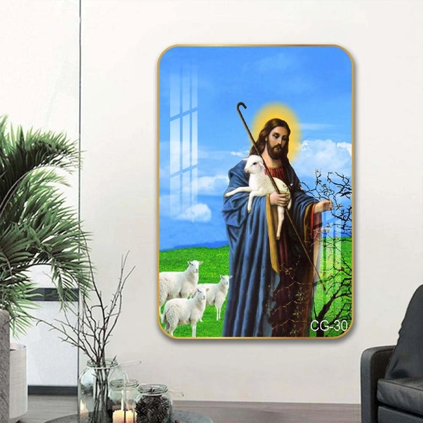 Tranh Treo Tường Chúa Giêsu Bên Đàn Cừu Trên Đồng Cỏ