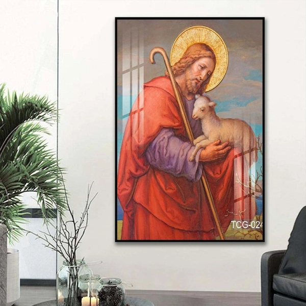 Tranh Treo Tường Chúa Giêsu Ôm Cừu