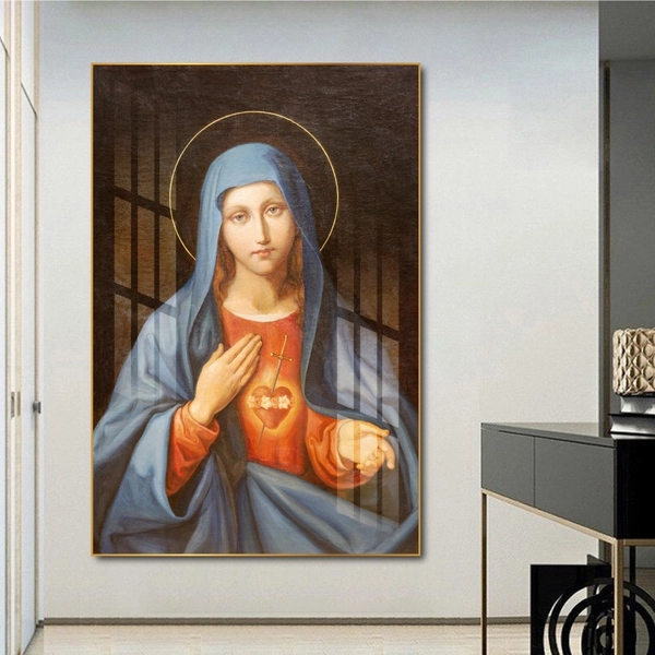 Tranh Treo Tường miêu tả hình ảnh Trái Tim Mẹ Maria