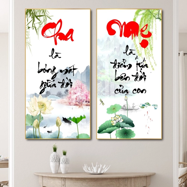 Tranh thư pháp cha mẹ ý nghĩa