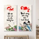 Tranh treo tường thư pháp cha mẹ và đôi chim
