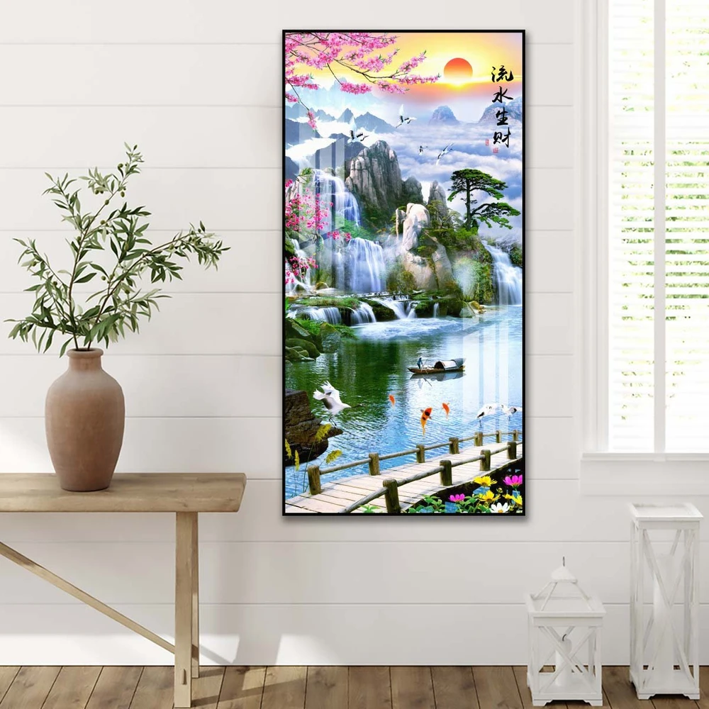 Tranh treo tường phong cảnh đồi núi sông nước