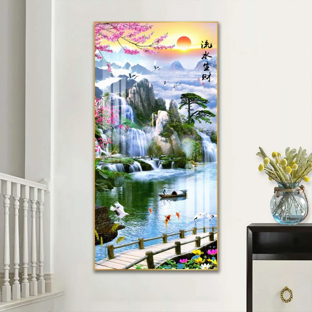 Tranh treo tường phong cảnh đồi núi sông nước