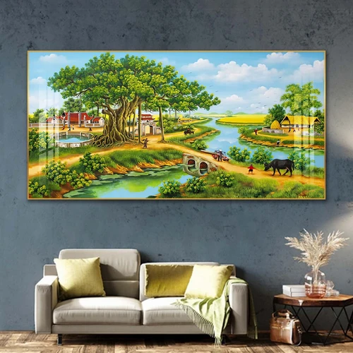 Tranh treo tường phong cảnh làng quê